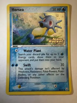 Pokemon TCG Horsea EX Team Rocket Returns Reverse Holo Common 58/109 2004 50 HP - Image 1