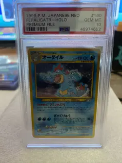 Pokemon PSA 10 GEM MINT Feraligatr 1999 Holo Japanese Neo - Image 1