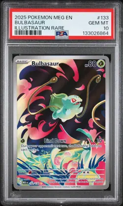 2025 POKEMON MEG EN-MEGA EVOLUTION ILLUSTRATION RARE #133 BULBASAUR PSA 10 - Image 1