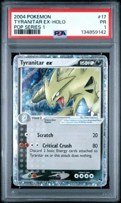 PSA 1 Tyranitar EX Holo #17/17 Pop Series 1 2004 Pokemon PR - Image 1
