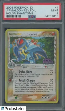 2006 Pokemon Ex Holon Phantoms #1 Armaldo Reverse Foil PSA 9 MINT - Image 1