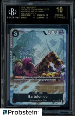 2024 One Piece The Best Premium Booster #089 Bartolomeo FA BGS 10 BLACK LABEL - Image 1