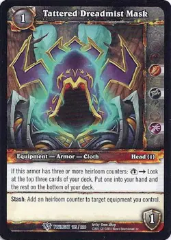 WOW WARCRAFT TCG TWILIGHT : TATTERED DREADMIST MASK X 4 - Image 1