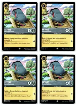 #183/204 Eeyore - Overstuffed Donkey Common PLAYSET x4 Disney Lorcana Fabled 4x - Image 1