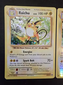 Pokemon TCG: Raichu Holo & Raichu Reverse Holo 36/108 XY Evolutions LP - Image 2