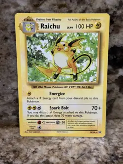 Pokemon TCG 2016 XY - Evolutions 36/108 Raichu Deck Exclusive Non-Holo Rare LP - Image 1