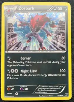 Pokemon Card TCG XY Base Set Zoroark Cosmos Holo 73/146 Ultra Rare NM - Image 1