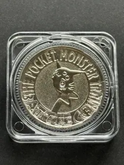 Pikachu NO.025 Pokemon Battle Coin Medal 1997 Japanese Pokemon RARE Silver Color - Image 1