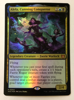 x1 Alela, Cunning Conqueror {Foil} NM MTG Commander: Wilds of Eldraine~English - Image 1