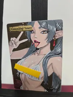 MTG Command Tower Custom Alter Frieren Waifu Anime Hand Painted By BAZAYO - Image 4