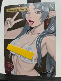 MTG Command Tower Custom Alter Frieren Waifu Anime Hand Painted By BAZAYO - Image 5