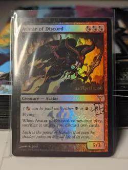 MTG Avatar of Discord - Foil Pre-Release Promo - SIGNED BY ARTIST - Image 1