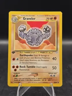 Pokemon TCG Graveler 30/64 1st Edition Neo Revelation Regular Uncommon LP - Image 1