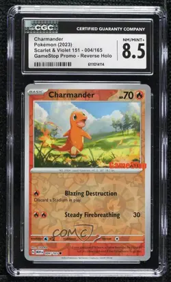 Charmander (Gamestop Promo) Reverse Foil Pokemon Scarlet & Violet 151 CGC 8.5 - Image 1
