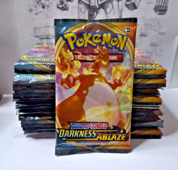 Pokemon TCG: Sword & Shield Darkness Ablaze lot of 4 Booster Pack Art Set - - Image 1