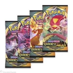 Pokemon TCG: Sword & Shield Darkness Ablaze lot of 4 Booster Pack Art Set - - Image 2