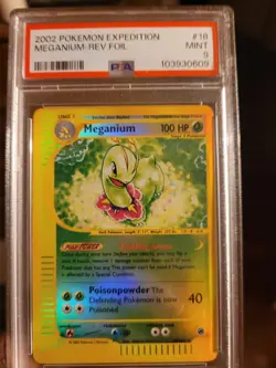 2002 Pokemon Meganium Expedition Rev Foil #18 PSA 9 - Image 1