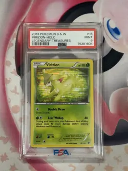 2013 POKEMON B & W LEGENDARY TREASURES VIRIZION HOLO 15/113 PSA 9 - Image 3