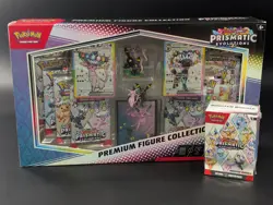 Pokemon PRISMATIC EVOLUTIONS Premium Figure Collection & Booster Bundle SEALED - Image 1