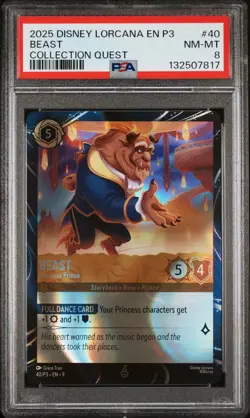 2025 DISNEY LORCANA EN P3-PROMO COLLECTION QUEST #40 BEAST PSA 8 - Image 1