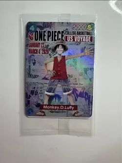 One Piece Monkey.D.Luffy US College Basketball Promo Card GONZAGA - Image 1