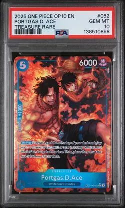 2025 ONE PIECE OP10-ROYAL BLOOD TREASURE RARE #052 PORTGAS D. ACE PSA 10 - Image 1