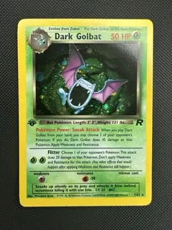 Pokemon Dark Golbat Holo Rare 1st Edition Team Rocket 7/82 LP WOTC SWIRL - Image 1
