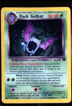 POKEMON CARD HOLO UNLIMITED DARK GOLBAT 7/82 TEAM ROCKET WOTC HP/DMG SEE PICS - Image 1