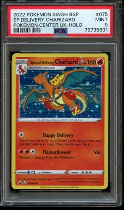 PSA 9 SPECIAL DELIVERY CHARIZARD SWSH075 HOLO 2022 POKEMON SWSH BLACK STAR PROMO - Image 1