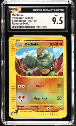 CGC 9.5 MINT+ Machoke 2002 Expedition 85/165 Reverse Holo Pokemon Card - Image 1