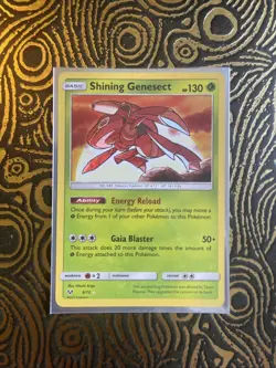 Pokemon TCG Shining Genesect Shining Legends Holo Card 9/73 - Image 1