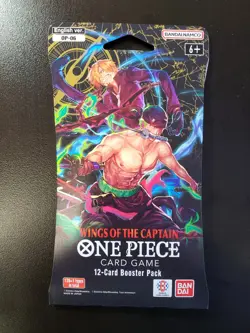 One Piece WINGS OF THE CAPTAIN English Sleeved Booster Pack Sealed 12-Cards OP06 - Image 1