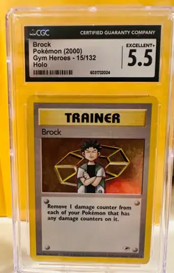 CGC 5.5 Vintage Pokemon Cards Lot - Dragonite Black Star Promo #5 & Brock Holo G - Image 2