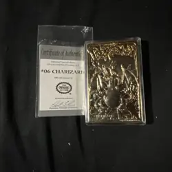 1999 Pokemon Charizard Gold Plated Trading Card Burger King - Image 1