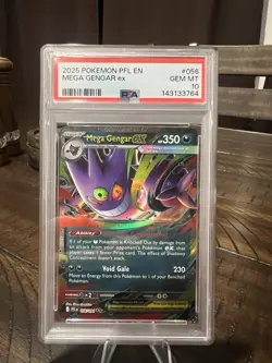 2025 POKEMON PFL EN-PHANTASMAL FLAMES #056 MEGA GENGAR EX PSA 10 Low Pop Amazing - Image 1