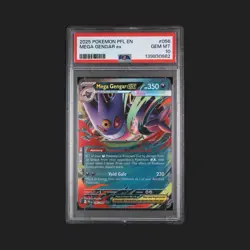 2025 POKEMON PFL EN-PHANTASMAL FLAMES #056 MEGA GENGAR EX PSA 10 - Image 1