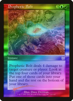Prophetic Bolt FOIL Apocalypse HEAVILY PLD Blue Red Rare MAGIC MTG CARD ABUGames - Image 1