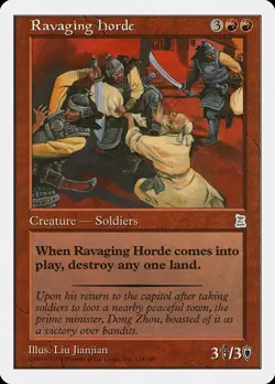 Ravaging Horde Portal Three Kingdoms HEAVILY PLD Red Uncommon MTG CARD ABUGames - Image 1