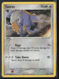 Tauros Rare POP Series 2 005/017 LP Pokemon Card Holo - Image 1