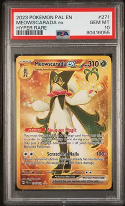 Meowscarada Ex Gold Hyper Rare Pokemon Pal Paldea Evolved 271/193 PSA 10 - Image 1