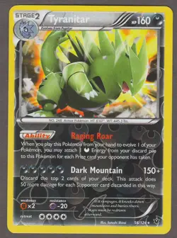 Tyranitar 56/124 XY Fates Collide Reverse Holo Rare Darkness Pokemon Card NM - Image 1