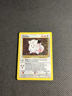 Pokemon TCG Clefairy 5/102 Base Set Holo Rare MP - Image 3