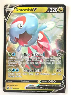 Dracovish V 114/172 Ultra Rare Brilliant Stars Pokemon - Pack Fresh Near Mint NM - Image 1