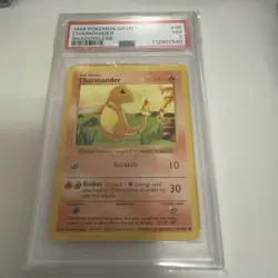 Charmander 1999 Base Set Pokemon TCG , Unlimited 46/102 Shadowless PSA NM 7 - Image 1