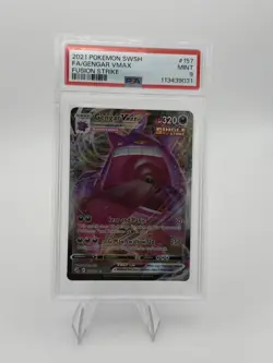 2021 POKEMON SWORD & SHIELD FUSION STRIKE #157 FULL ART/GENGAR VMAX PSA 9 - Image 1