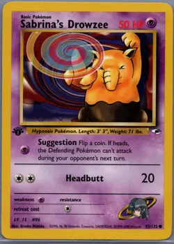 Pokemon TCG - Sabrina's Drowzee Gym Heroes 92/132 1st Edition Common - LP WOTC - Image 1