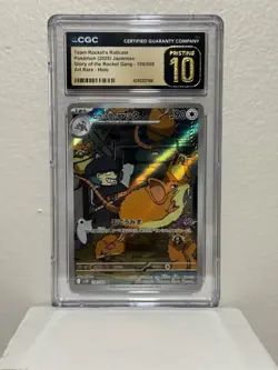 CGC Pristine 10 Team Rocket’s Raticate 108/098 AR Japanese Graded Pokemon TCG - Image 1