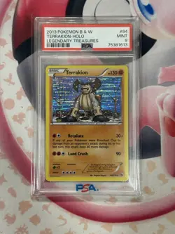 2013 POKEMON B & W LEGENDARY TREASURES TERRAKION HOLO 84/113 PSA 9 - Image 3