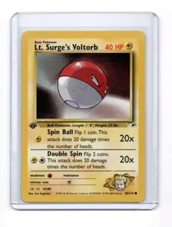 Pokemon 1st Edition Lt. Surge's Voltorb 84/132 Gym Heroes - Image 1