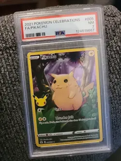 Pokemon TCG Pikachu Celebrations Slab PSA 7 005/025 - Image 1